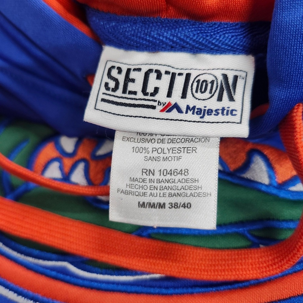 Florida Gators Hoodie Mens Medium Blue Orange Section 101 Pullover Majestic - Picture 2 of 6